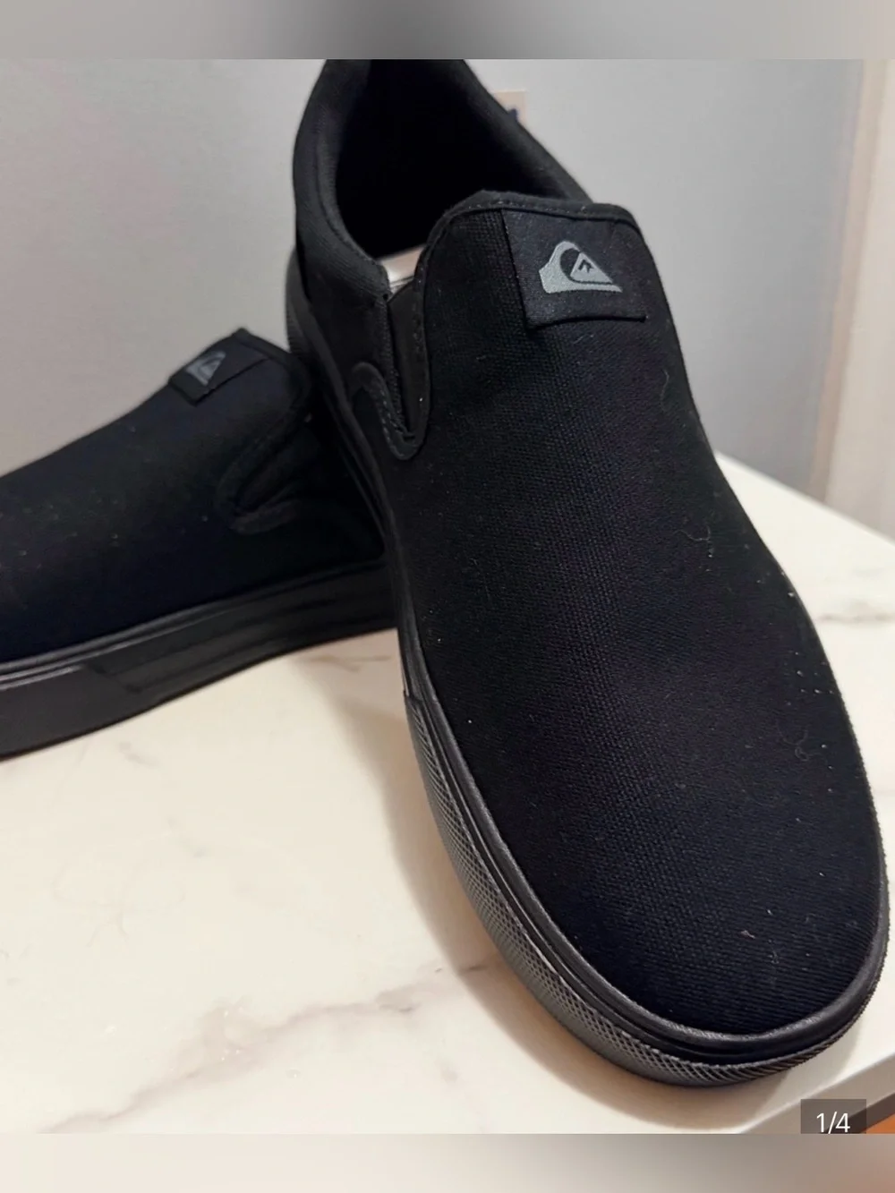 Quiksilver Men's Black Canvas Slip-On Loafers